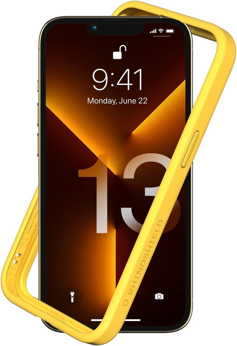 Rhino Shield Bumper Case Compatible with [iPhone 13/13 Pro] | CrashGuard NX - Shock Absorbent Slim Design Protective Cover 3.5M / 11ft Drop Protection - Yellow - Image 1